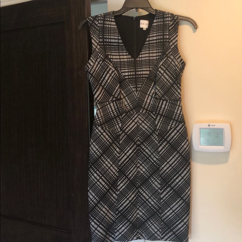 Reiss Black with white check dress